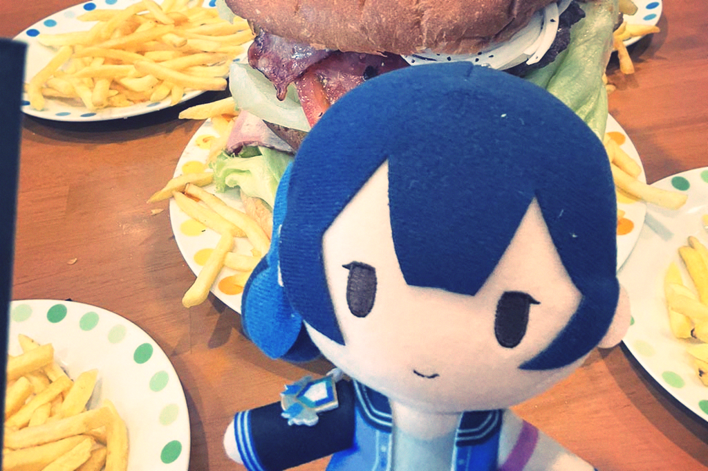 We ate a big hamburger.