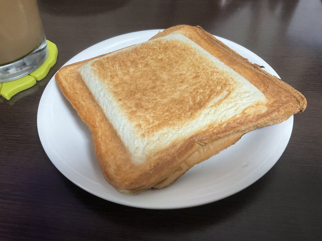 I made a hot sandwich and ate it for breakfast.