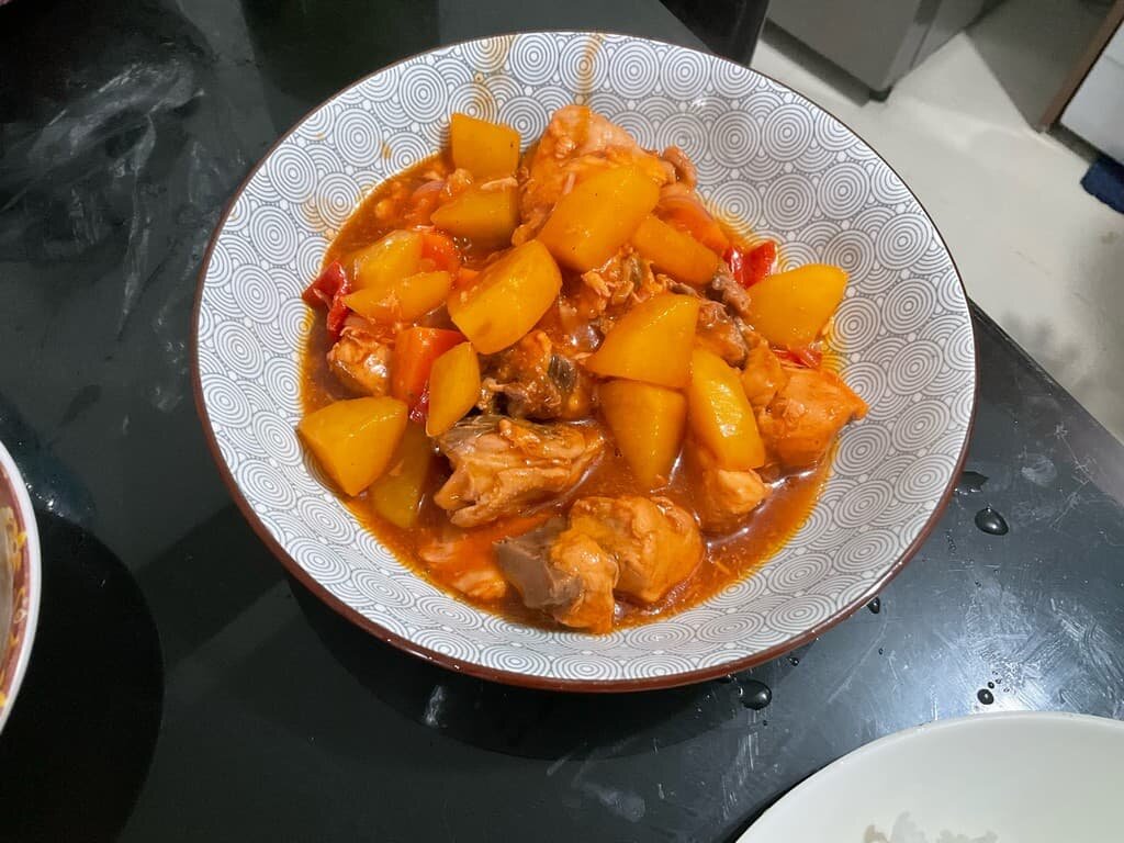 The dishes she cooked for me.